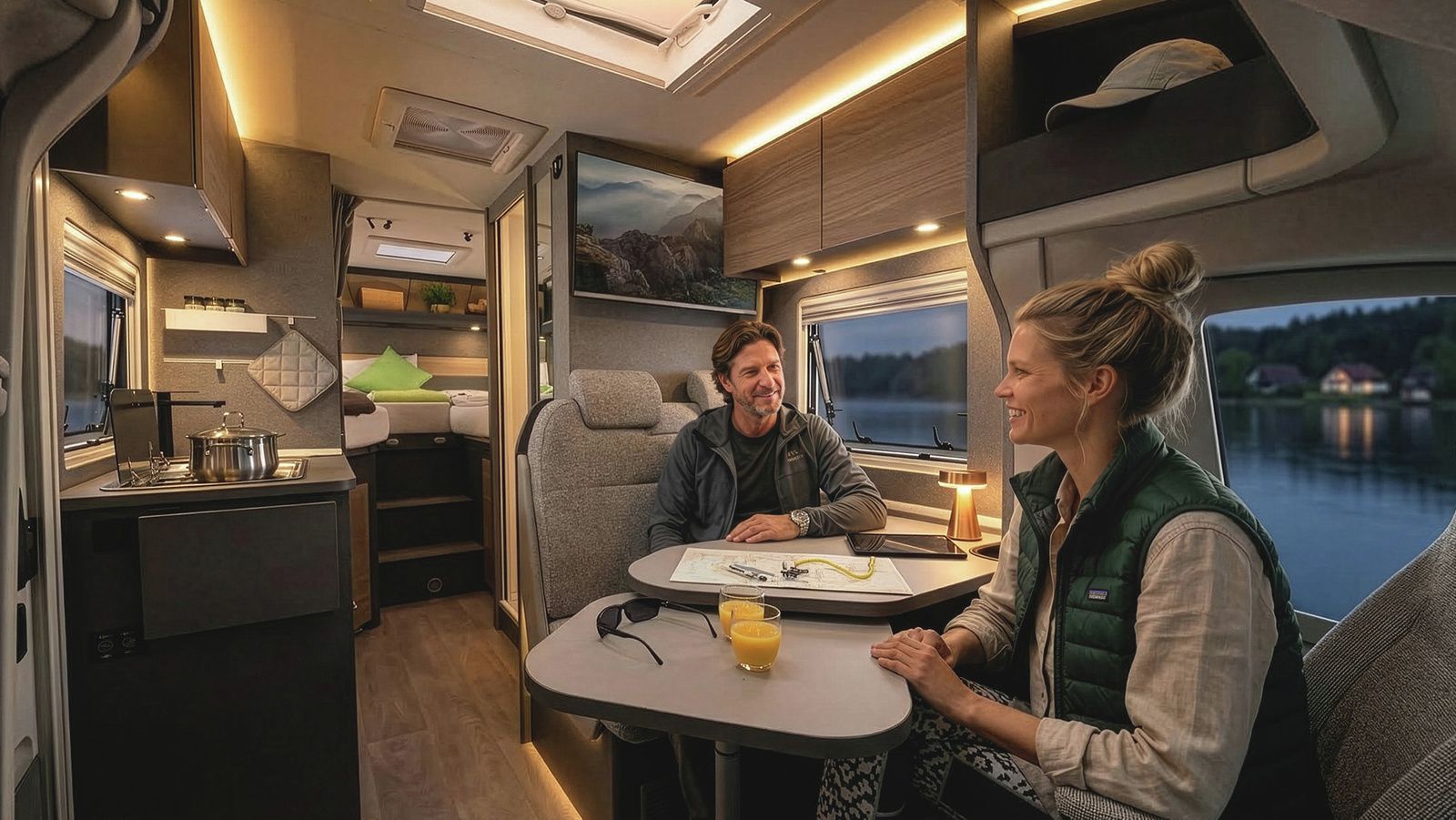 Wohnmobil an einem engen Stadttor mit Höhenbegrenzung von drei Metern